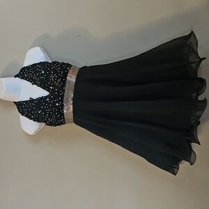 Mori Lee Black Dress with White Label